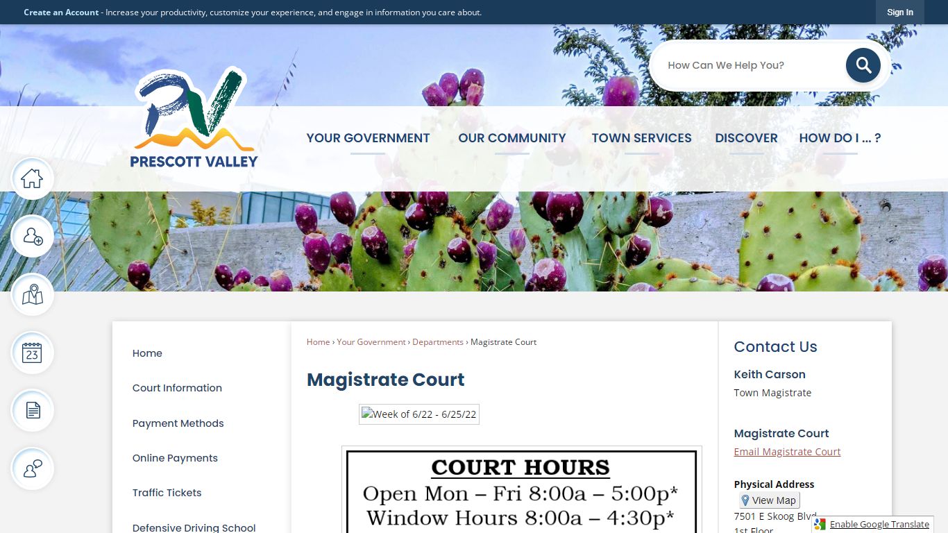 Magistrate Court | Prescott Valley, AZ - Official Website